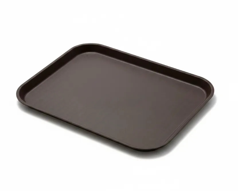 BANDEJA PLASTICA DE FIBRA MARRON RECTANGULAR 44X34 CM ALFA HOGAR