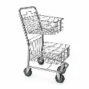 Carro De Supermercado Cromado Pequeño Duplex