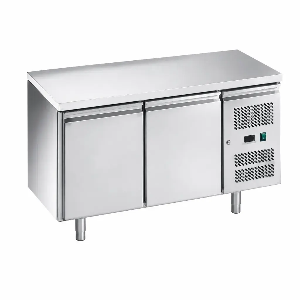 Mesa De Congelación De Acero Inoxidable 2 Puertas 399L 155X97X82Cm 110V Senzani 
