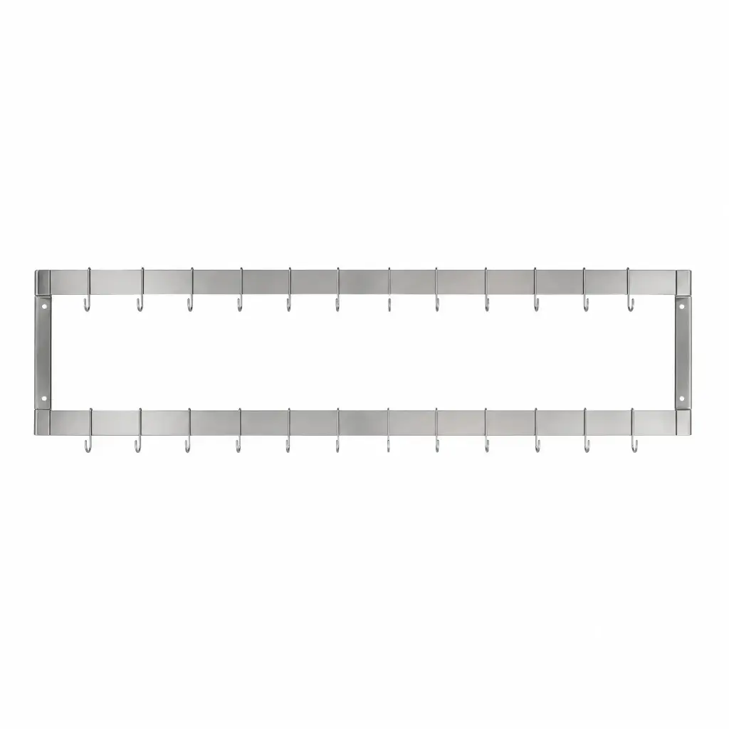 Cuelga Olla Doble de Pared De Acero Inoxidable 20 Ganchos 120X30X30 Cm Bredys