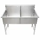 Fregadero 2 Poncheras De Acero Inoxidable 129x70x110 Cm Bredys