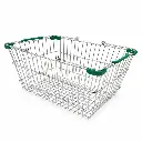 Cesta Cromada Verde Importada 35X50X16 Cm Zavatti