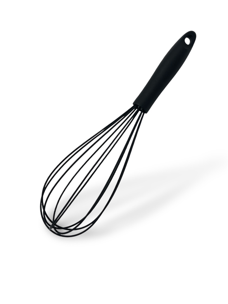 Batidor Manual De Silicona Negro De 30Cm 