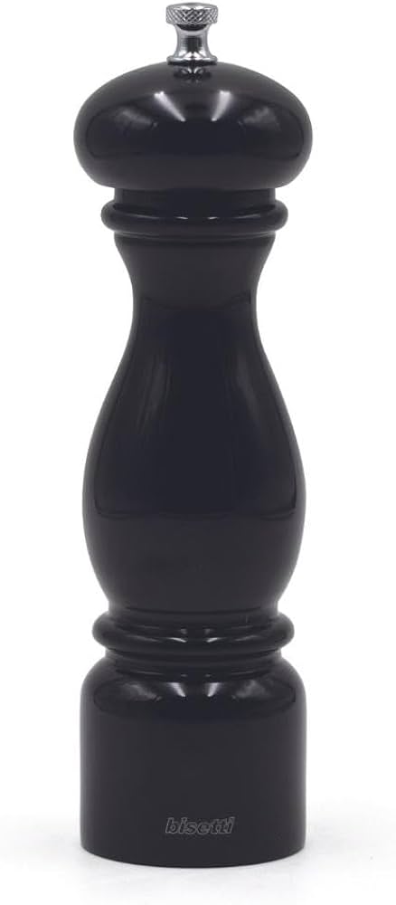 MOLINO DE PIMIENTA DE MADERA NEGRO CON ENGRANAJE DE CERAMICA 42CM BISETTI