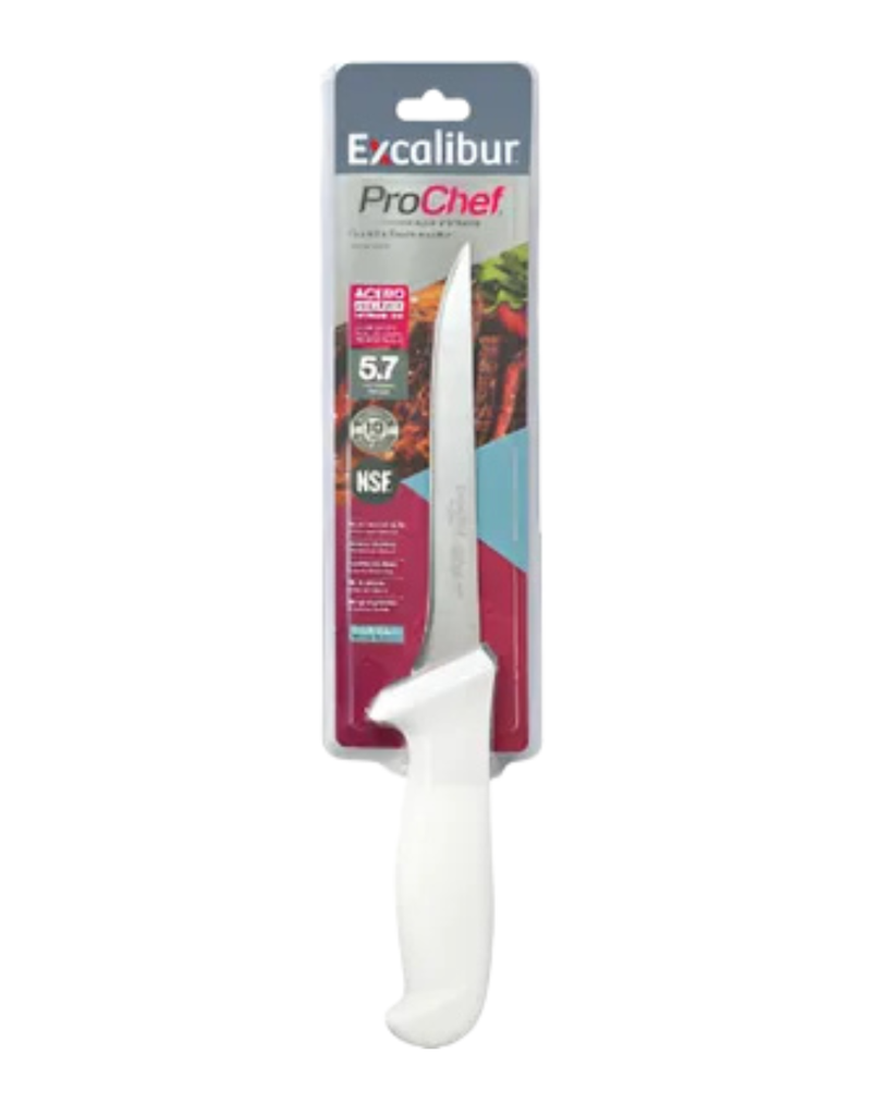 CUCHILLO DESHUESADOR DE ACERO INOXIDABLE CON MANGO BLANCO 28 CM PROCHEF