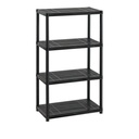 ESTANTERIA 4 NIVELES DE PLASTICO NEGRO RESISTENTE 20,8 X 80 X 40 CM RIMAX