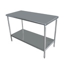 MESA CENTRAL CON ENTREPAÑO DE ACERO INOXIDABLE 120X70X85CM IES