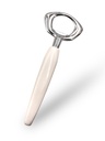 DESTAPADOR DE BOTELLA DE ACERO INOXIDABLE CON MANGO BLANCO 14,5 X 5,2 CM GHIDINI