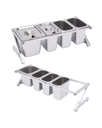 ORGANIZADOR 4 BANDEJAS CON TAPA Y CUCHARONES DE ACERO INOXIDABLE 50X18X20CM IMARCA