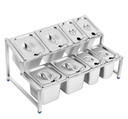 ORGANIZADOR 8 BANDEJAS CON TAPA Y CUCHARONES DE ACERO INOXIDABLE 59.9X34X24.9CM IMARCA