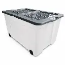 Caja Plástica Con Ruedas 58L Alfa Hogar